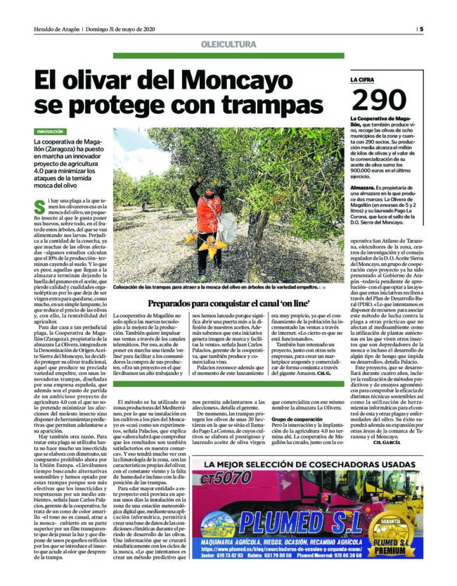 Noticia en Heraldo de Aragón 31-05-2020