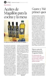 Difusión del acto en el suplemento Gourmet de Heraldo de Aragón